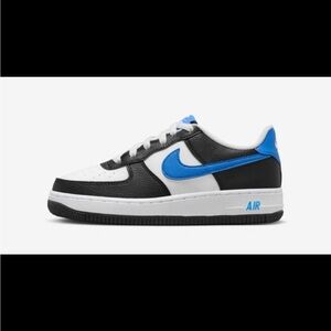 Nike Air Force 1 Black and Blue Sneakers